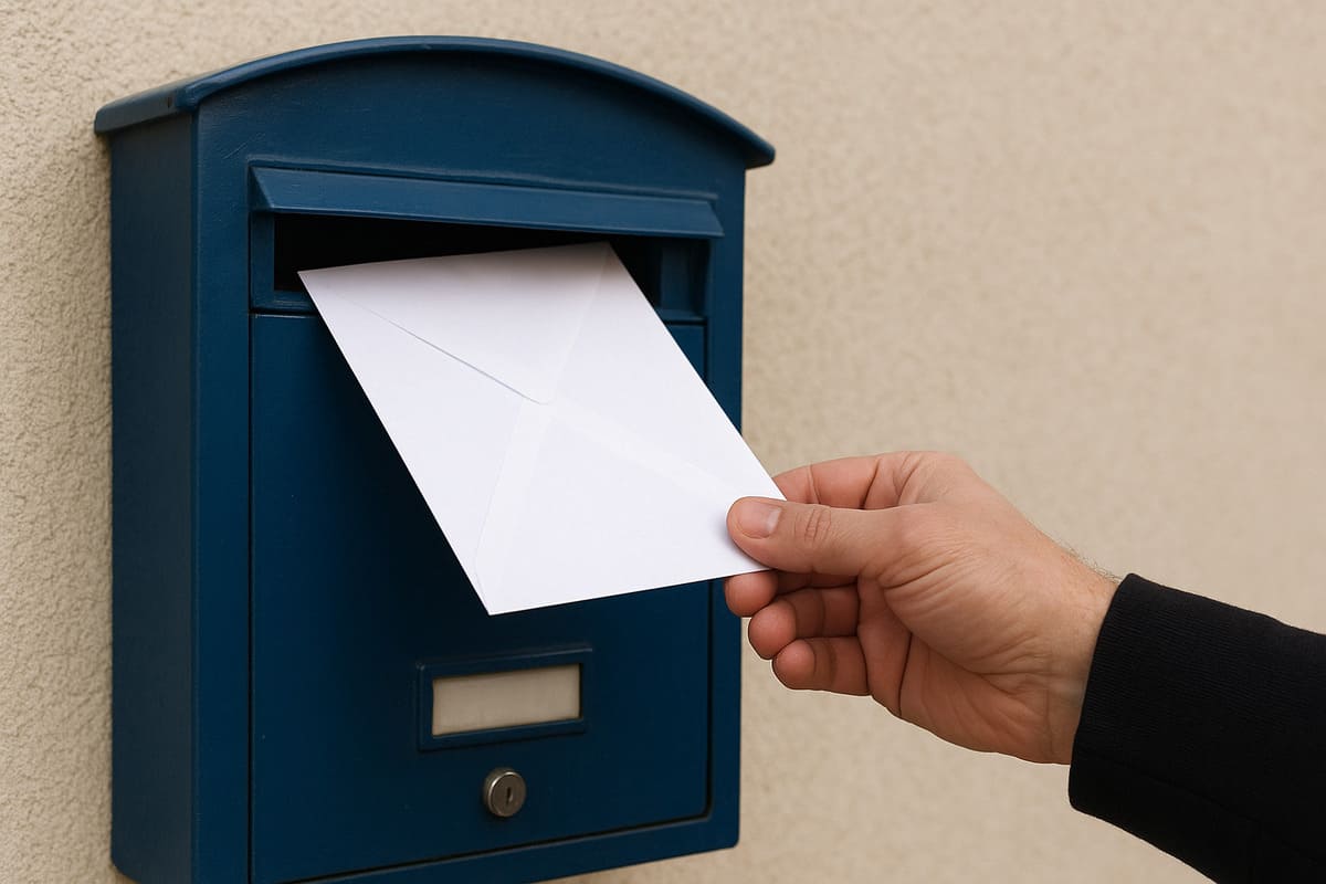 Un homme dépose une lettre de plainte dans sa boîte aux lettres.