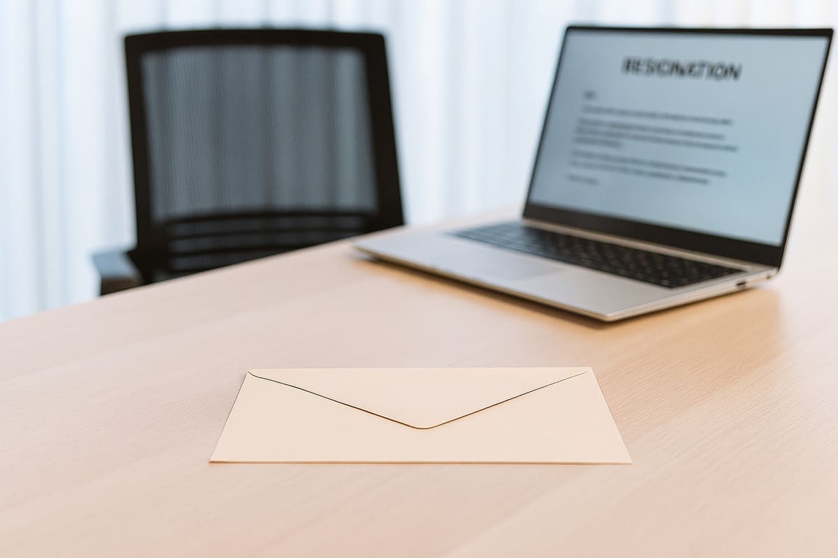 Image d'une enveloppe, d'un ordinateur portable et d'un bureau.