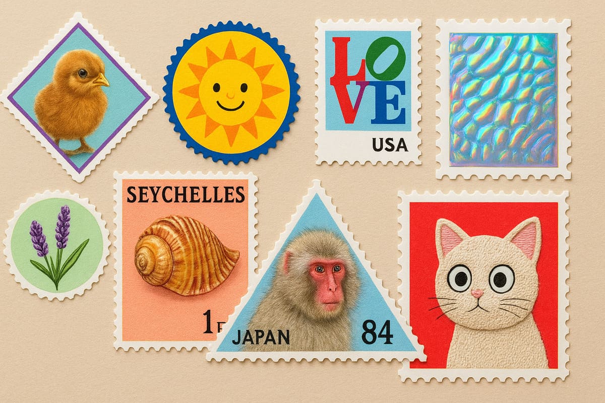 Image d'une collection de timbres rares.