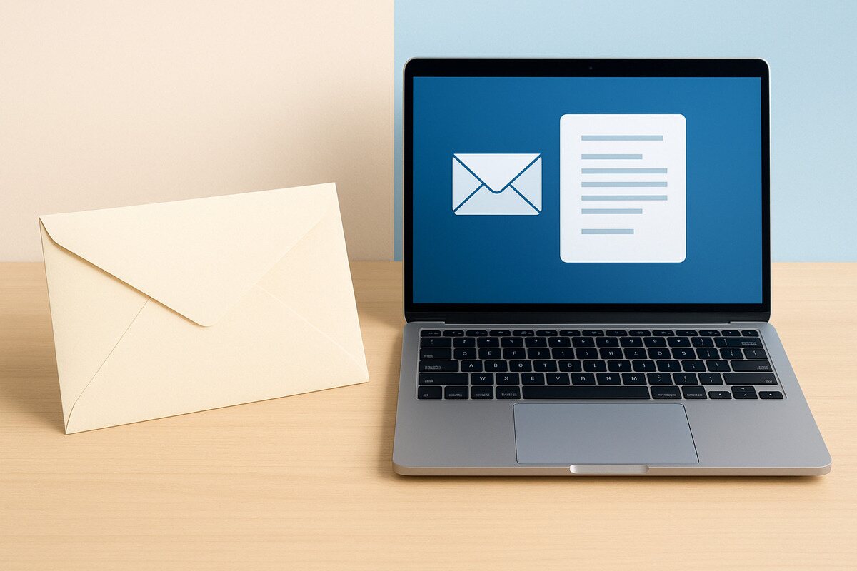 Un facteur dépose une lettre dans une boîte aux lettres.