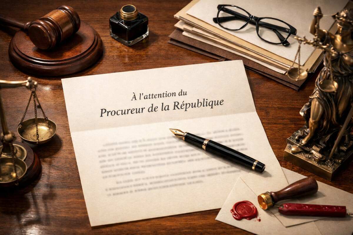 Un homme écrit à son député par courrier.