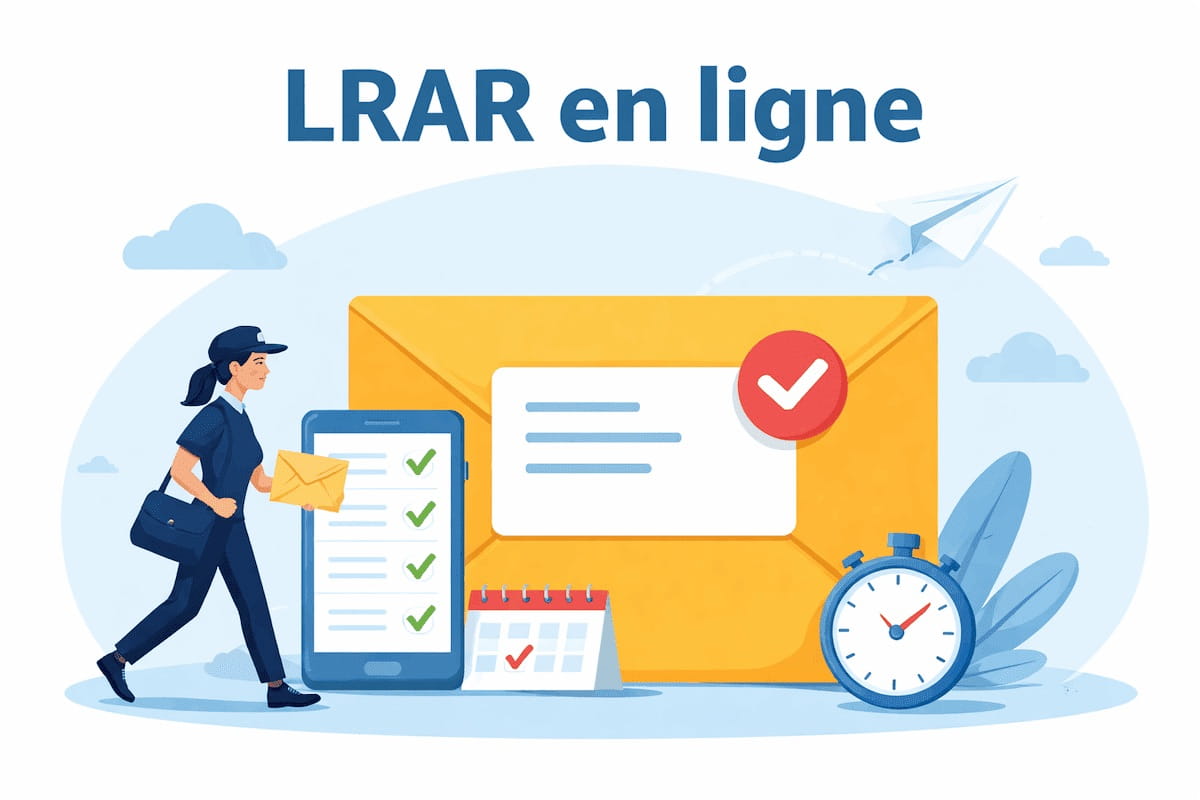 Une factrice livre une lrar acheminée en ligne.