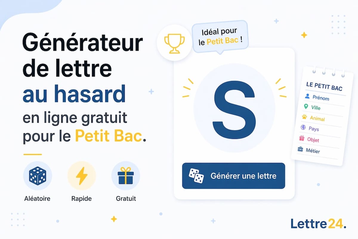 Générateur de lettre au hasard en ligne gratuit pour le Petit Bac.