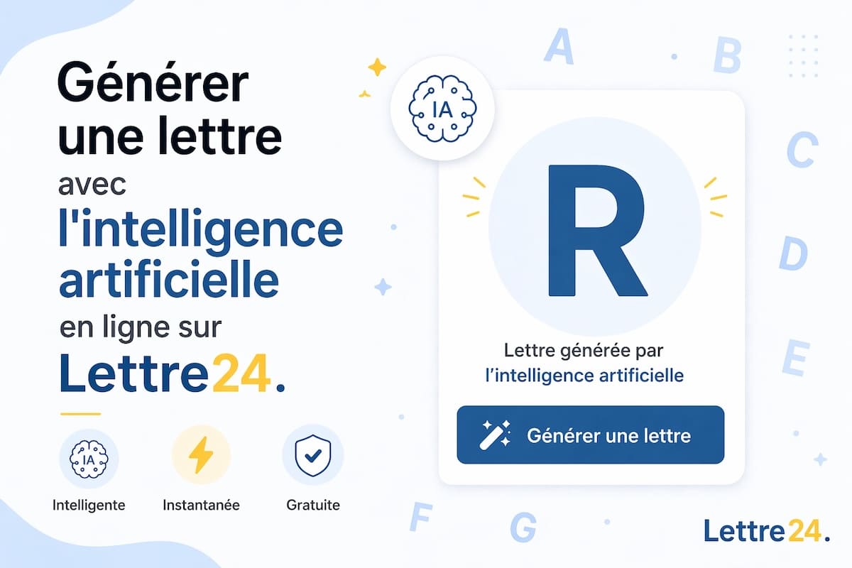 Générer une lettre avec l'intelligence artificielle en ligne sur Lettre24.