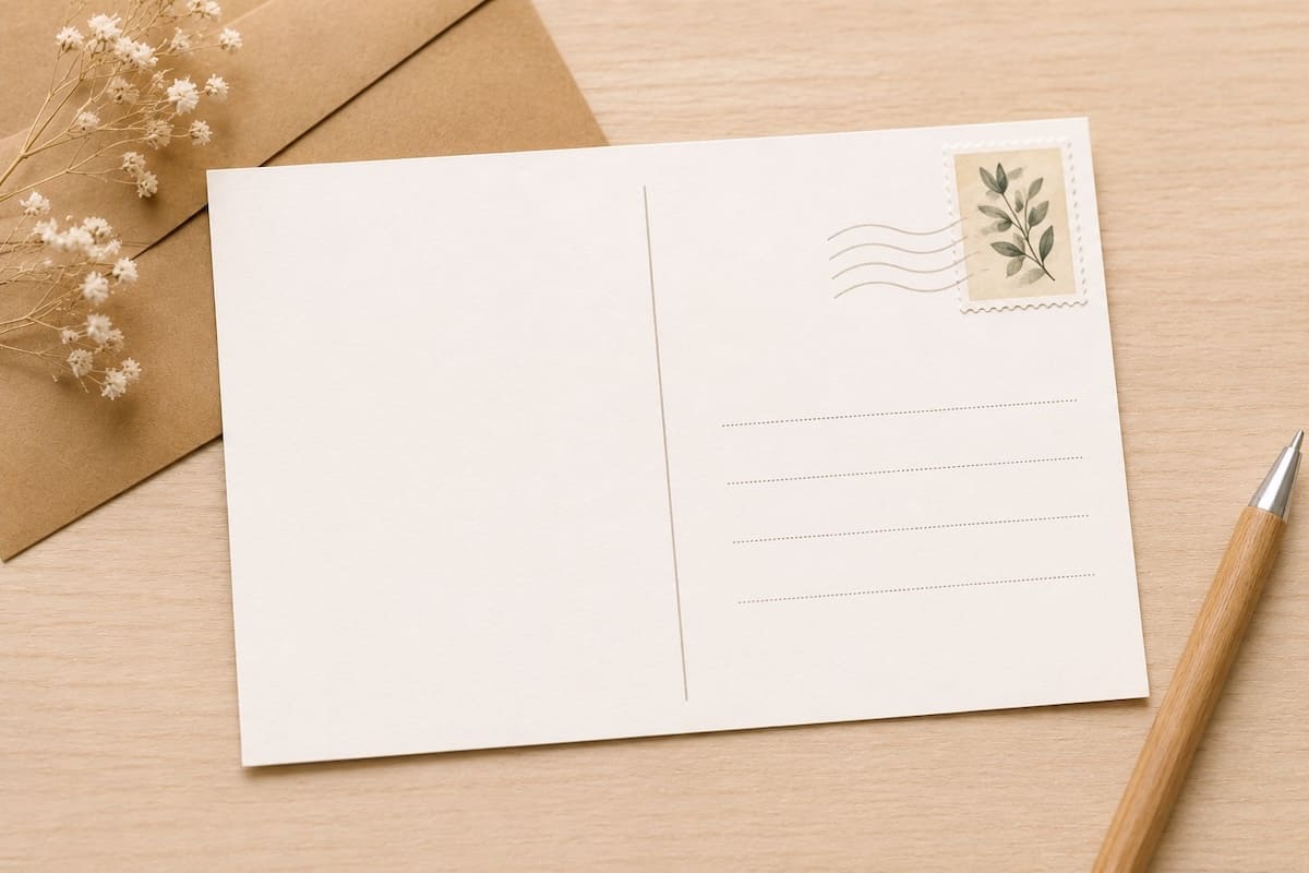 Écrire sur une carte postale : verso, message, adresse et timbre expliqués