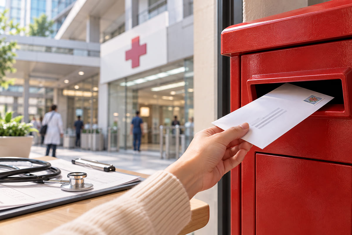 Lettre de demande de dossier médical envoyée en recommandé à un hôpital