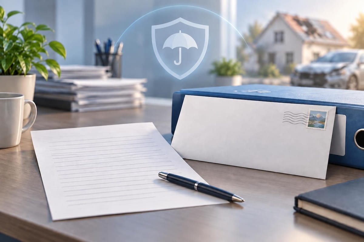 Lettre de réclamation envoyée à une assurance avec Lettre24