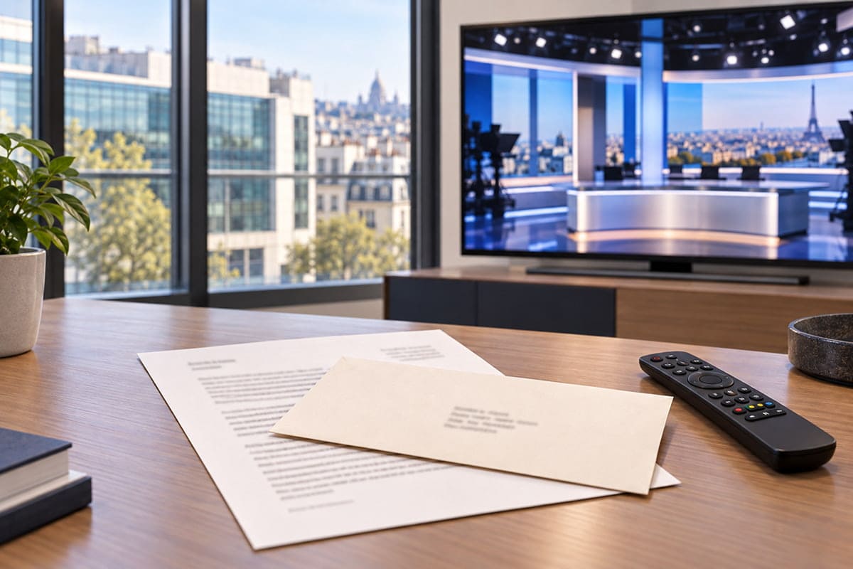 courrier officiel adressé au siège du groupe France Télévisions à Paris