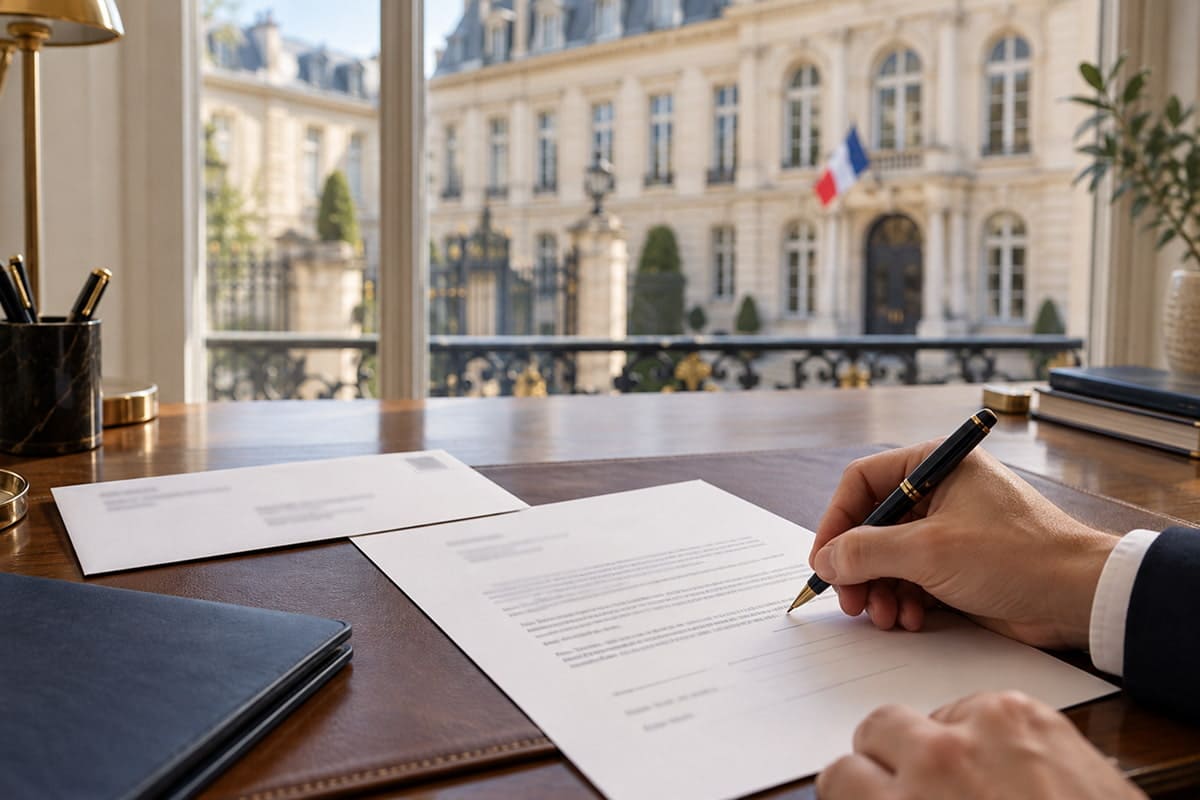 lettre officielle adressée à un ministre du gouvernement français