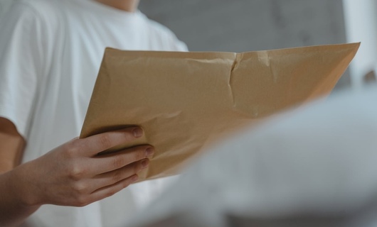 Une femme s’apprête à envoyer une lettre de résiliation à un abonnement en recommandé avec accusé de réception.